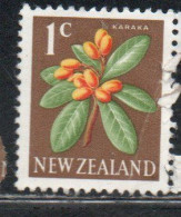 NEW ZEALAND NUOVA ZELANDA 1967 1970 FLORA KARAKA FLOWER 1c USED USATO OBLITERE' - Gebraucht