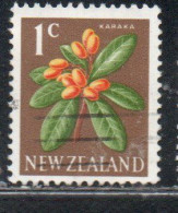 NEW ZEALAND NUOVA ZELANDA 1967 1970 FLORA KARAKA FLOWER 1c USED USATO OBLITERE' - Used Stamps