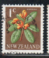 NEW ZEALAND NUOVA ZELANDA 1967 1970 FLORA KARAKA FLOWER 1c USED USATO OBLITERE' - Gebraucht