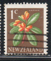 NEW ZEALAND NUOVA ZELANDA 1967 1970 FLORA KARAKA FLOWER 1c USED USATO OBLITERE' - Oblitérés