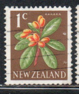 NEW ZEALAND NUOVA ZELANDA 1967 1970 FLORA KARAKA FLOWER 1c USED USATO OBLITERE' - Oblitérés