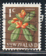 NEW ZEALAND NUOVA ZELANDA 1967 1970 FLORA KARAKA FLOWER 1c USED USATO OBLITERE' - Oblitérés