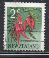 NEW ZEALAND NUOVA ZELANDA 1967 1970 FLORA KAKA BEAK FLOWER 2c USED USATO OBLITERE' - Oblitérés