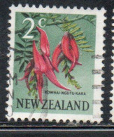 NEW ZEALAND NUOVA ZELANDA 1967 1970 FLORA KAKA BEAK FLOWER 2c USED USATO OBLITERE' - Gebraucht