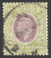 East Africa & Uganda Sc# 34 Used 1907-1908 10c King Edward VII - Herrschaften Von Ostafrika Und Uganda