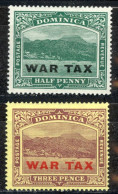 Dominica Sc# MR3-MR4 MH (a) 1918 1/2p-3p War Tax Overprints - Dominica (...-1978)