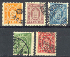 Denmark Sc# O11-O15 Used 1902-1906 Officials - Officials