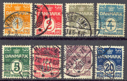 Denmark Sc# 57-64 Used 1905-1917 Numerals - Oblitérés