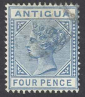 Antigua Sc# 10 Used (b) 1879 4p Blue Queen Victoria - 1858-1960 Crown Colony