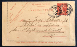 France, Entier Carte-Lettre (semeuse) De Bordeaux - (N321) - Cartes-lettres