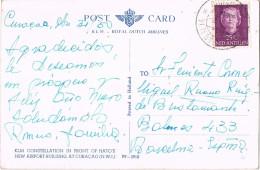 51417. Postal Aerea VLIEGVELD (Curaçao) 1950 . Avion KLM Constellation In Curaçao - Curaçao, Nederlandse Antillen, Aruba