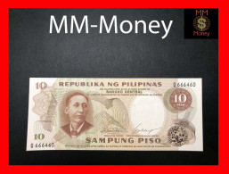 PHILIPPINES  10 Piso  1969  P. 144  "sig.  Marcos - Calalang"    UNC - Philippines