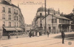 France - Nanterre - La Gare - Le Passage à Niveau Et Rue Du Chemin De Fer - Animé - Carte Postale Ancienne - Nanterre