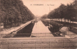 Belgique - Charleroi - Le Canal - Péniche - Pont - Carte Postale Ancienne - Charleroi