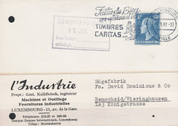 Luxemburg - Postkarte Mit Großherzogin Charlotte (MiNr: 455) 1961 - Brieven En Documenten