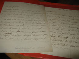 BURIGNOT DE VARENNE 2 X Autographe Signé 1839 DIPLOMATE AMBASSADEUR PORTUGAL - Politisch Und Militärisch