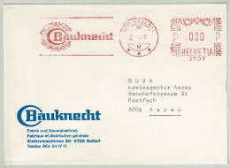 Schweiz / Helvetia 1970, Brief Freistempel / EMA / Meterstamp Bauknecht Hallwil - Aarau, Haushaltgeräte / Household - Usines & Industries