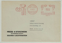 Liechtenstein 1966, Brief Freistempel / EMA / Meterstamp Press- & Stanzwerk Eschen - Zürich, Schrauben / Screws - Usines & Industries