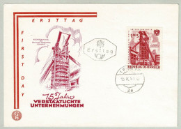 Oesterreich / Austria 1961, FDC Verstaatlichte Unternehmungen, Hochofenanlage / Haut Fourneau / Blast Furnace - Usines & Industries