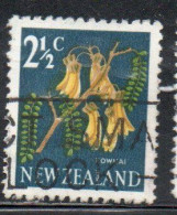 NEW ZEALAND NUOVA ZELANDA 1967 1970 FLORA KOWHAI FLOWER 2 1/2c USED USATO OBLITERE' - Used Stamps