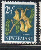 NEW ZEALAND NUOVA ZELANDA 1967 1970 FLORA KOWHAI FLOWER 2 1/2c USED USATO OBLITERE' - Gebruikt