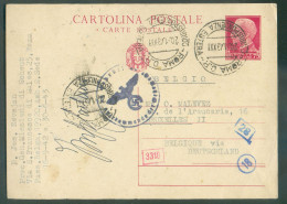 E.P. Carte 75c. Obl. Dc CORRISPONDENZA ESTERA ROMA Du 20.1.43 Vers La Belgique Via L'Allemagne + Censure Allemande.- 214 - Autres & Non Classés