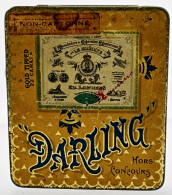 Ancienne Boite à Cigarettes Vide En Métal. Ed. LAURENS.  "DARLING", Le Khédive. - Tabaksdozen (leeg)