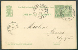 E.P. Carte 5c. + Tp5c. Obl. Dc TROISVIERGES Du 9.12.1902 Vers Anvers.- 21499 - Interi Postali