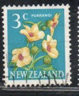 NEW ZEALAND NUOVA ZELANDA 1967 1970 FLORA HIBISCUS FLOWER 3c USED USATO OBLITERE' - Gebruikt