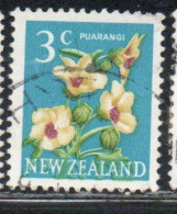 NEW ZEALAND NUOVA ZELANDA 1967 1970 FLORA HIBISCUS FLOWER 3c USED USATO OBLITERE' - Oblitérés