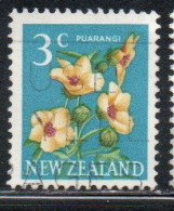 NEW ZEALAND NUOVA ZELANDA 1967 1970 FLORA HIBISCUS FLOWER 3c USED USATO OBLITERE' - Used Stamps