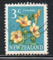 NEW ZEALAND NUOVA ZELANDA 1967 1970 FLORA HIBISCUS FLOWER 3c USED USATO OBLITERE' - Used Stamps