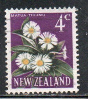 NEW ZEALAND NUOVA ZELANDA 1967 1970 FLORA MOUNTAIN DAISY FLOWER 4c USED USATO OBLITERE' - Gebruikt