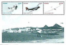 Norway Norvege Norwegen 2012 100 Years Of The Norwegian Aviation Set Of 3 Stamps Mint - Hojas Bloque