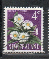 NEW ZEALAND NUOVA ZELANDA 1967 1970 FLORA MOUNTAIN DAISY FLOWER 4c USED USATO OBLITERE' - Used Stamps