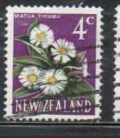 NEW ZEALAND NUOVA ZELANDA 1967 1970 FLORA MOUNTAIN DAISY FLOWER 4c USED USATO OBLITERE' - Oblitérés