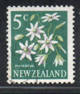 NEW ZEALAND NUOVA ZELANDA 1967 1970 FLORA CLEMATIS FLOWER 5c USED USATO OBLITERE' - Oblitérés