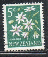 NEW ZEALAND NUOVA ZELANDA 1967 1970 FLORA CLEMATIS FLOWER 5c USED USATO OBLITERE' - Oblitérés