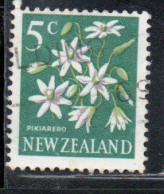 NEW ZEALAND NUOVA ZELANDA 1967 1970 FLORA CLEMATIS FLOWER 5c USED USATO OBLITERE' - Oblitérés