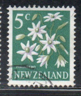 NEW ZEALAND NUOVA ZELANDA 1967 1970 FLORA CLEMATIS FLOWER 5c USED USATO OBLITERE' - Oblitérés