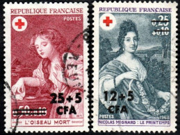 Réunion Obl. N° 381 Et 382 - Croix Rouge 68 - Oeuvres De Nicolas Mignard - Gebraucht