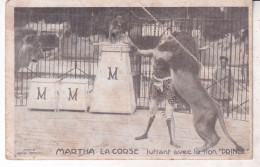 MARTHA LA CORSE Luttant Avec Le Lion " PRINCE " - Cirque