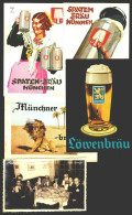 Beer Lot Of 5 Postcards Designed By Ludwig Hohlwein Original Store Photo Munich - Colecciones Y Lotes