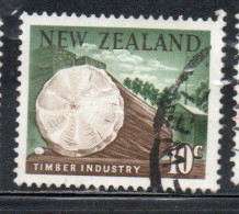 NEW ZEALAND NUOVA ZELANDA 1967 1970 TIMBER INDUSTRY 10c USED USATO OBLITERE' - Used Stamps