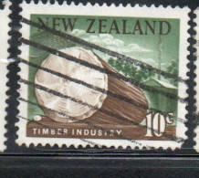 NEW ZEALAND NUOVA ZELANDA 1967 1970 TIMBER INDUSTRY 10c USED USATO OBLITERE' - Used Stamps