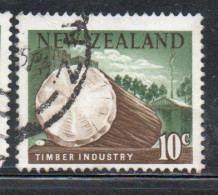 NEW ZEALAND NUOVA ZELANDA 1967 1970 TIMBER INDUSTRY 10c USED USATO OBLITERE' - Used Stamps