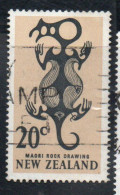 NEW ZEALAND NUOVA ZELANDA 1967 1970 MAORI ROCK DROWING 20c USED USATO OBLITERE' - Used Stamps