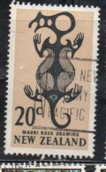 NEW ZEALAND NUOVA ZELANDA 1967 1970 MAORI ROCK DROWING 20c USED USATO OBLITERE' - Usati