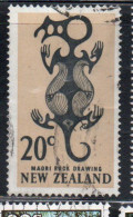 NEW ZEALAND NUOVA ZELANDA 1967 1970 MAORI ROCK DROWING 20c USED USATO OBLITERE' - Gebruikt