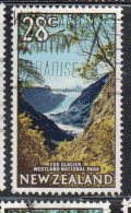 NEW ZEALAND NUOVA ZELANDA 1967 1970 1968 FOX GLACIER WESTLAND NATIONAL PARK 28c USED USATO OBLITERE' - Gebraucht